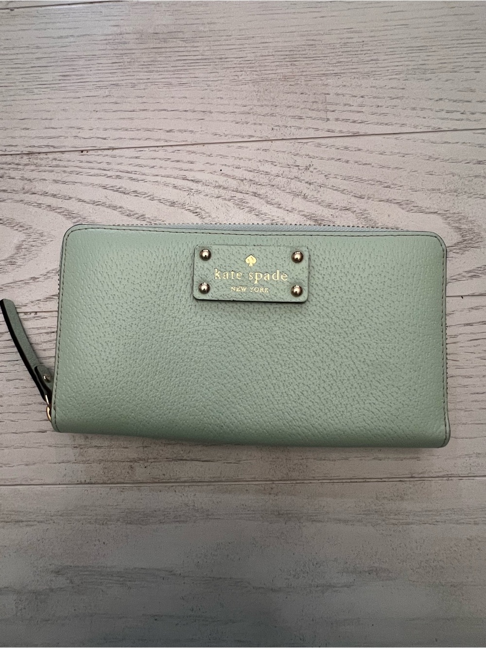 Kate Spade New York Mint Leather Zip-Around Wallet
